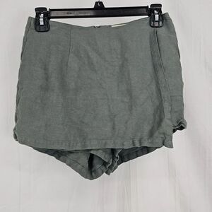 Chaser Asymmetrical Wrap Skort in Green Size XS Linen